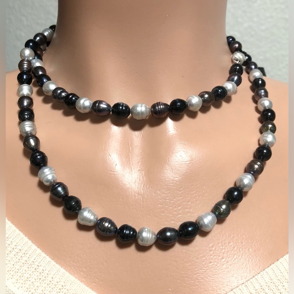 Honora Black and White Pearl Necklace